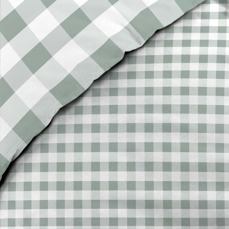 Juego de cama de 3 piezas de algodón a cuadros funda + fundas de almohada