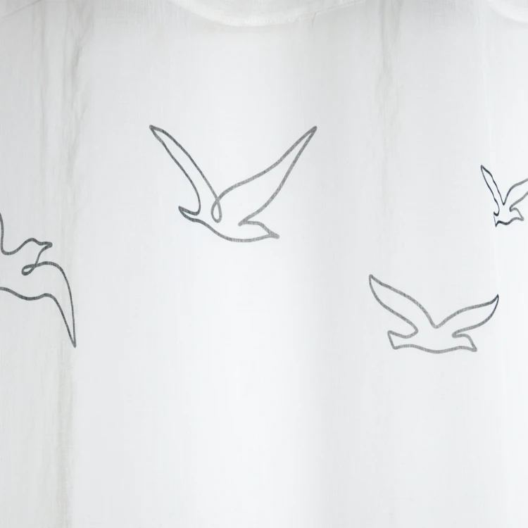 Voilage tamisant à œillets motif oiseaux