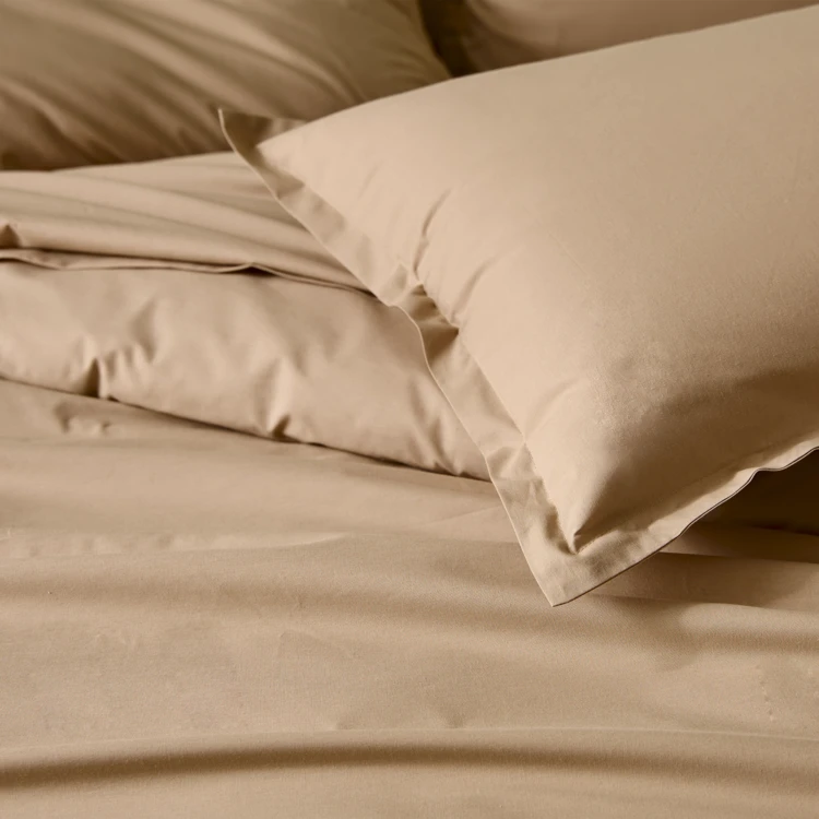 Taie de traversin percale de coton piquée unie