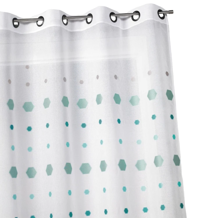 Visillos jacquard con estampado hexagonal
