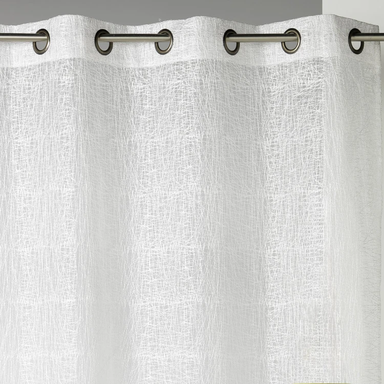 Voilage organza brodé prêt à poser