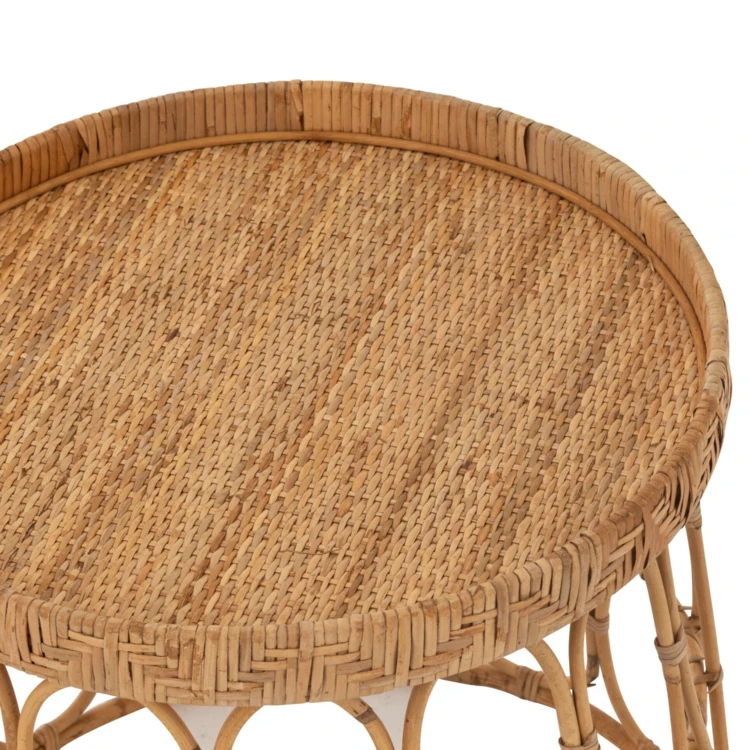 Couchtisch aus Rattan – 2er-Set