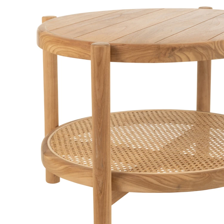 Table basse bois double plateau en teck