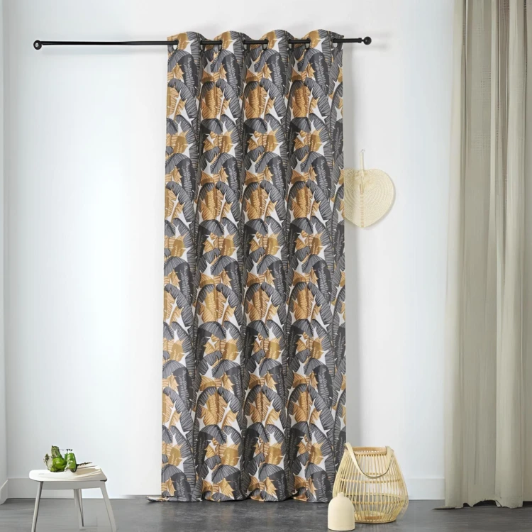 Cortina con estampado de plátanos