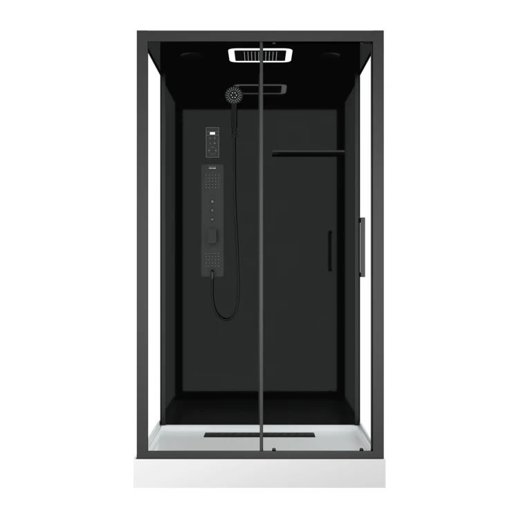 Cabine de douche hydromassante porte coulissante et panneau de contrôle tactile
