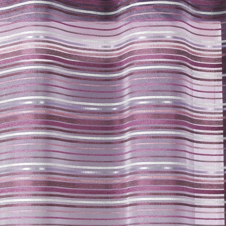 Voile di organza a righe orizzontali con occhielli