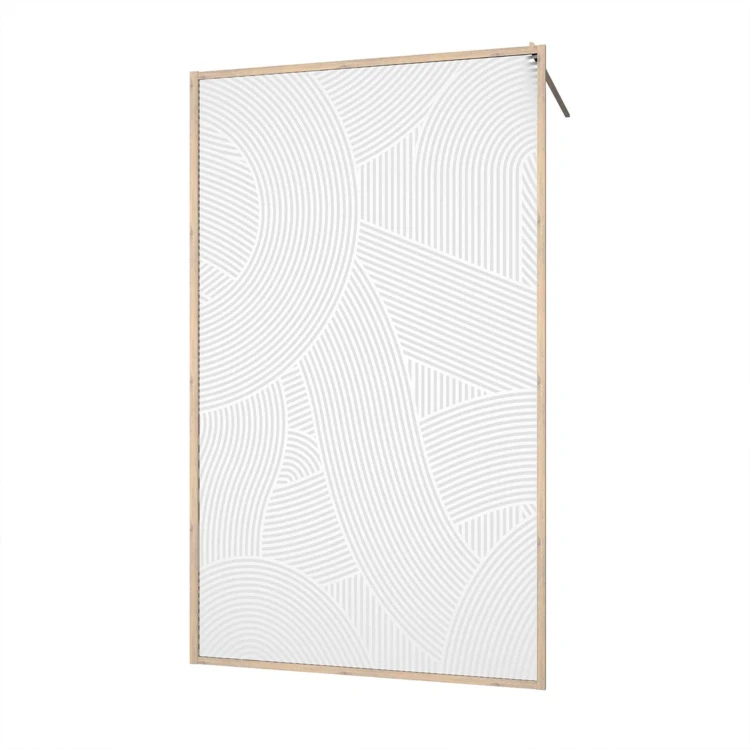 Paroi de douche Japandi en verre sérigraphié motif arrondi