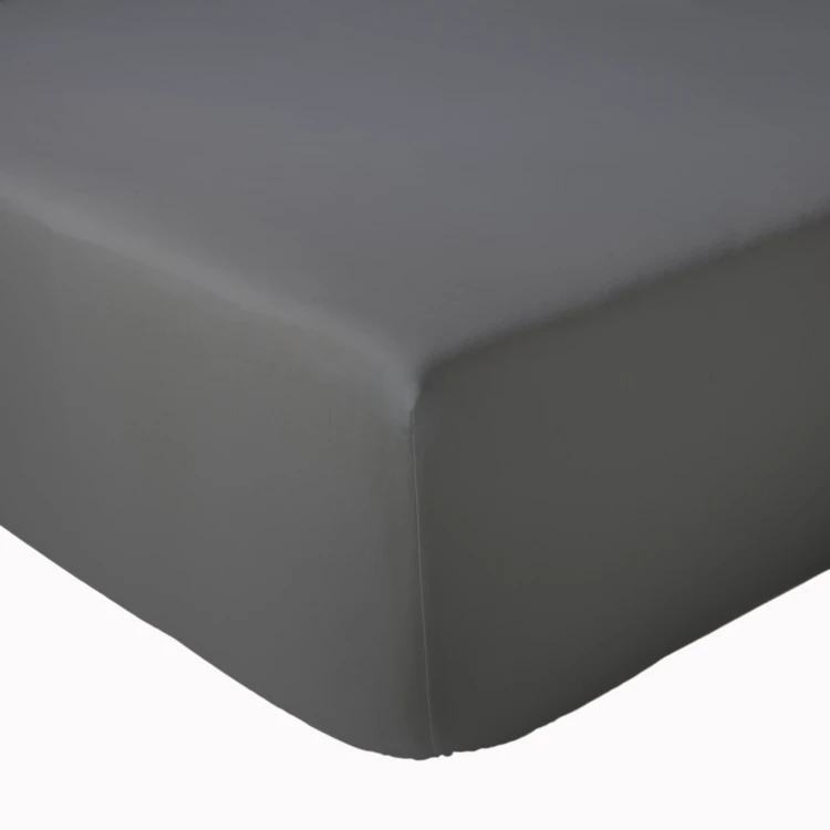 Drap-housse uni en satin de coton