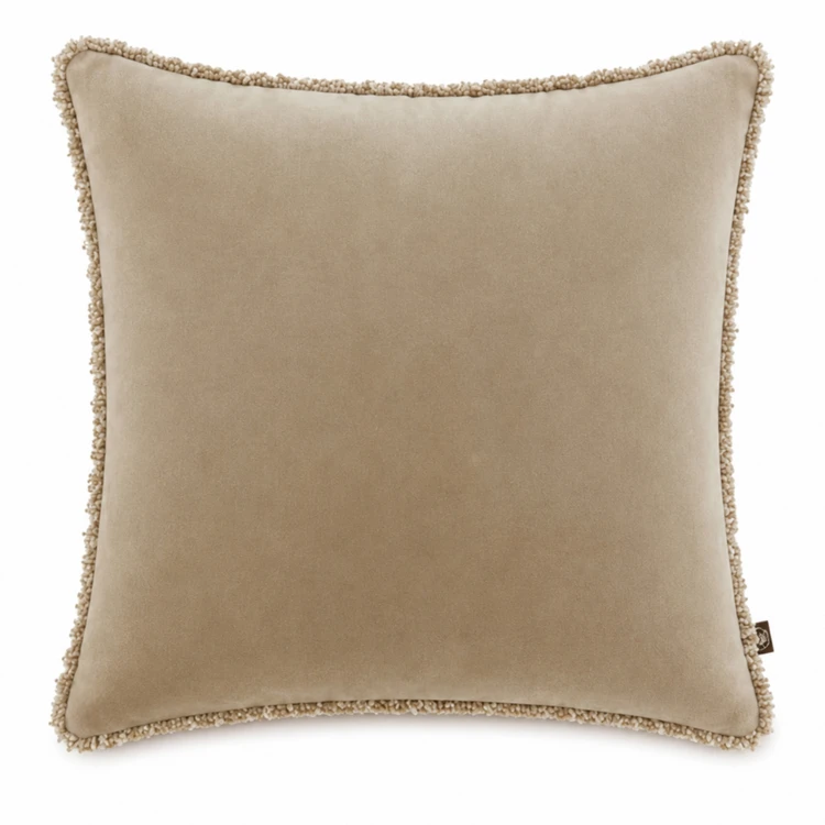 Housse de coussin en velours et contour chenille KOBE HAOMY