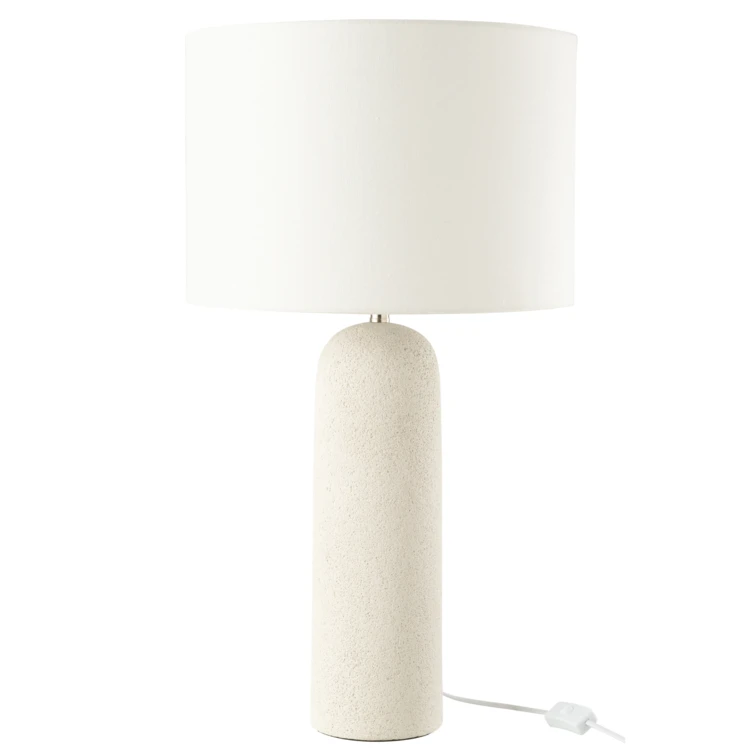 Stehlampe aus Terrakotta und Leinen
