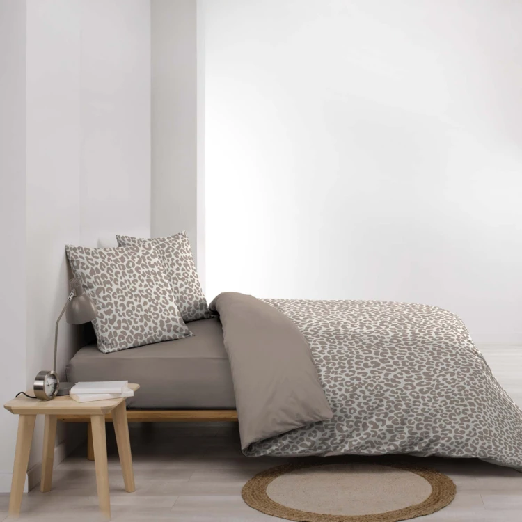 Set da letto a 3 pezzi in cotone al 100% con stampa leopardata: copripiumino + federe