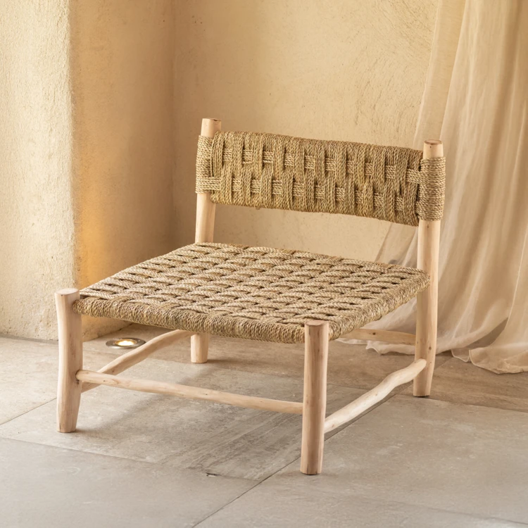 Fauteuil bas bois organique