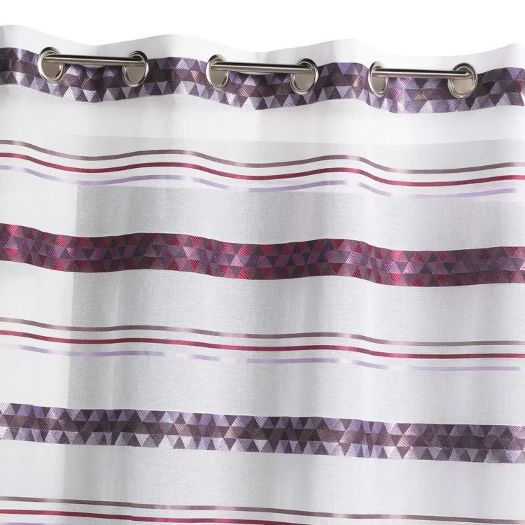 Cortina de jacquard com riscas geométricas