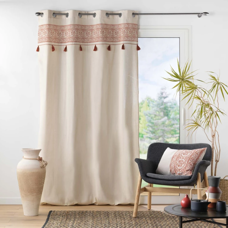 Gebundener Polycotton-Gardine mit Ösen