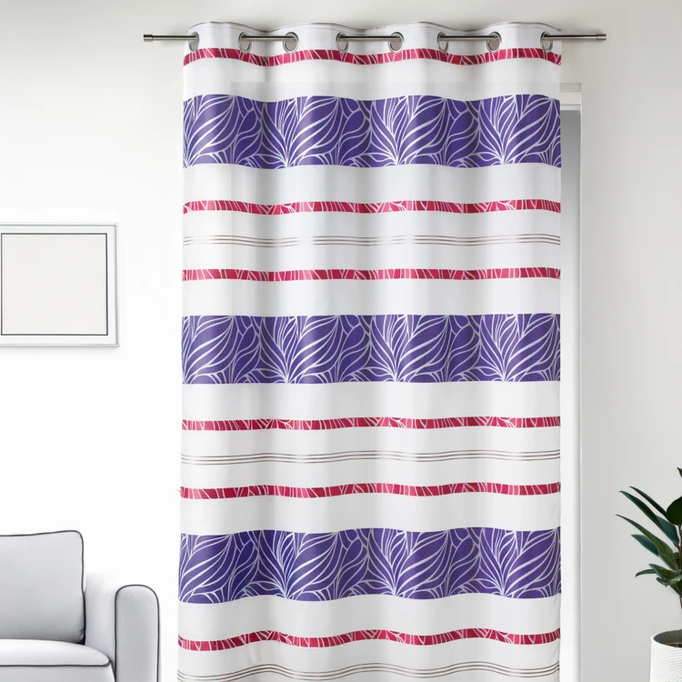 Visillo en jacquard con rayas horizontales de colores