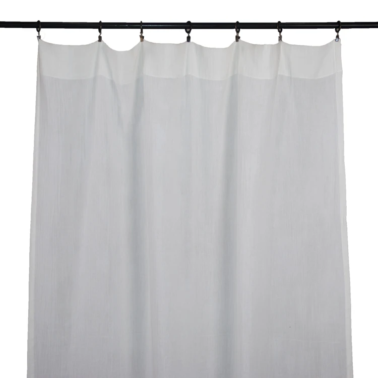 Rideau gaze de coton ajustable finition bourdon