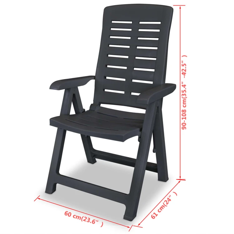 Lot de 2 chaises de jardin inclinables pliables