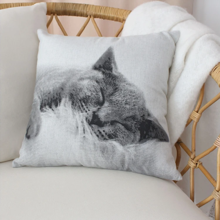Coussin déhoussable en coton recyclé