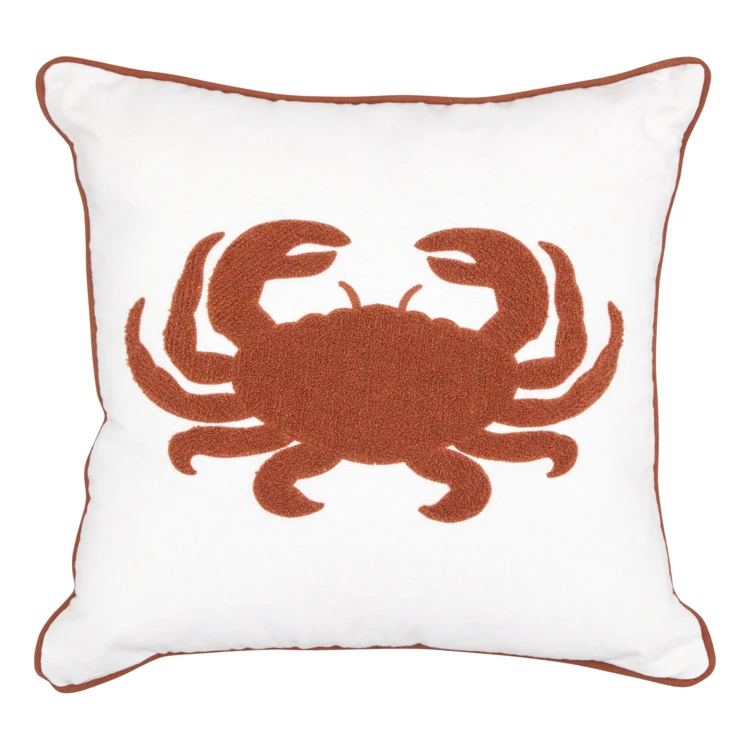 Coussin crabe brodé en coton