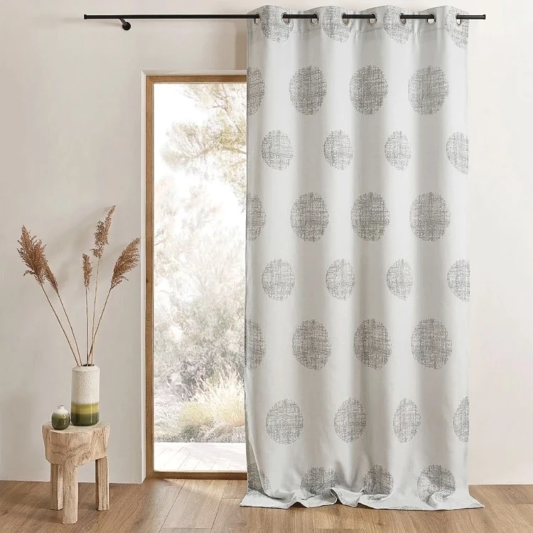 Jacquard-Vorhang mit melierten Rundmustern