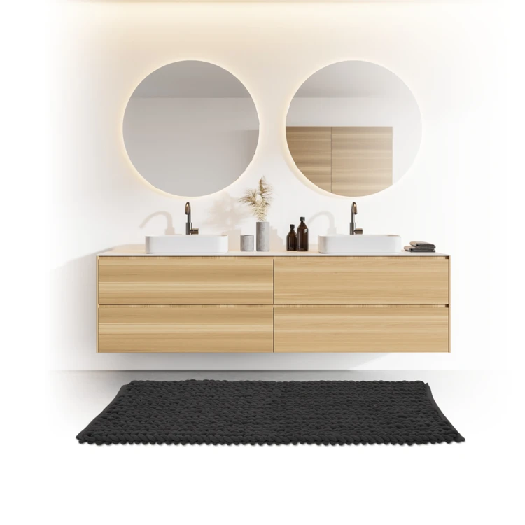 Tapis de bain tressé épais