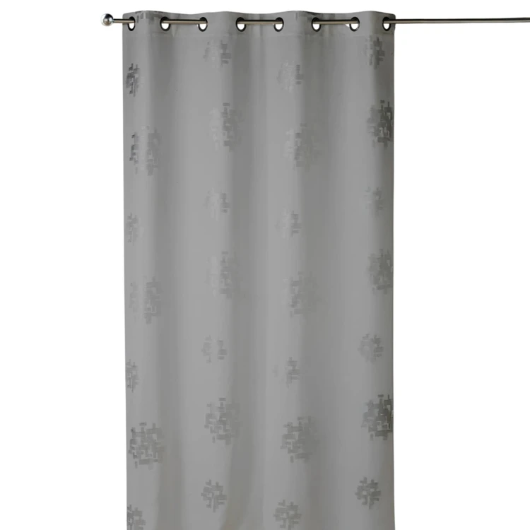Cortina de shantung com estampado prateado