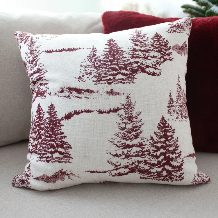 Coussin décoratif déhoussable style montagne