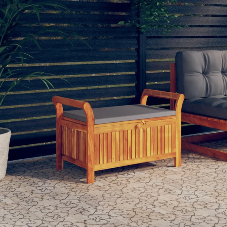 Banc de rangement extérieur en acacia