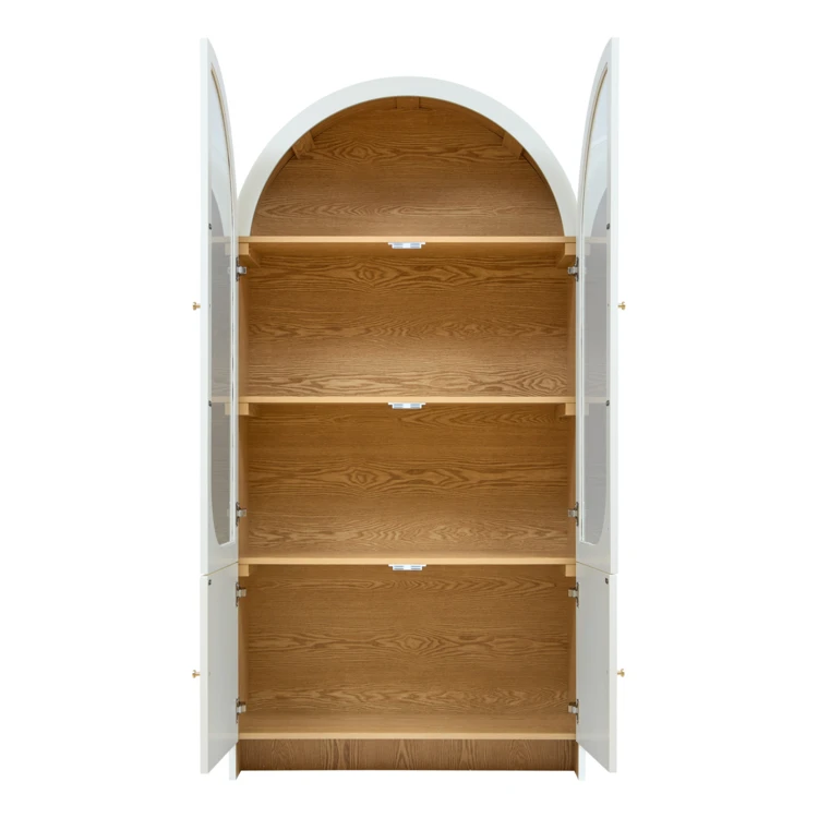 Vitrine de madeira com 4 portas envidraçadas