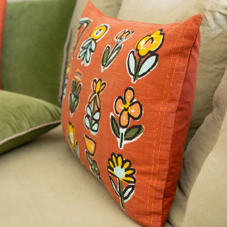 Coussin motif fleur design