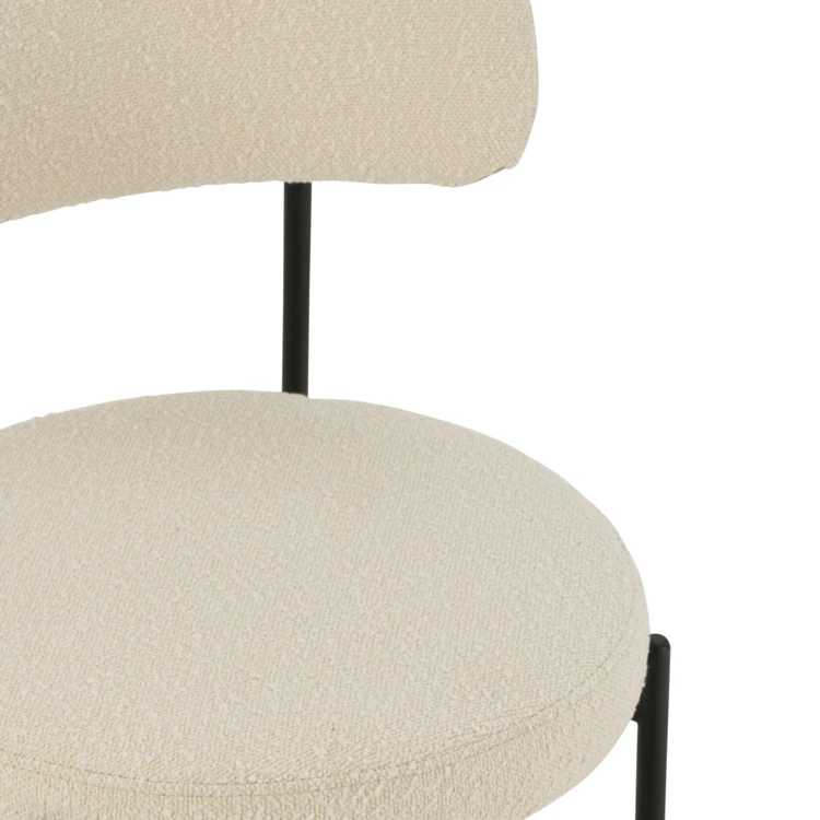 Barhocker aus Metall mit Bouclé-Stoff