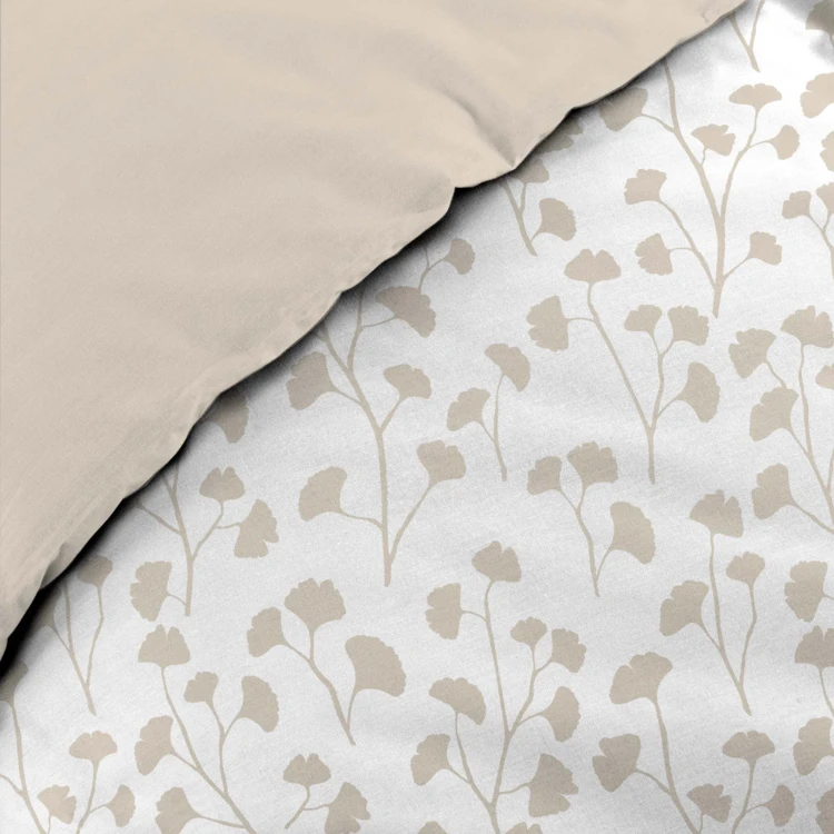 Juego de cama de 3 piezas de algodón con diseño de hojitas funda + fundas de almohada