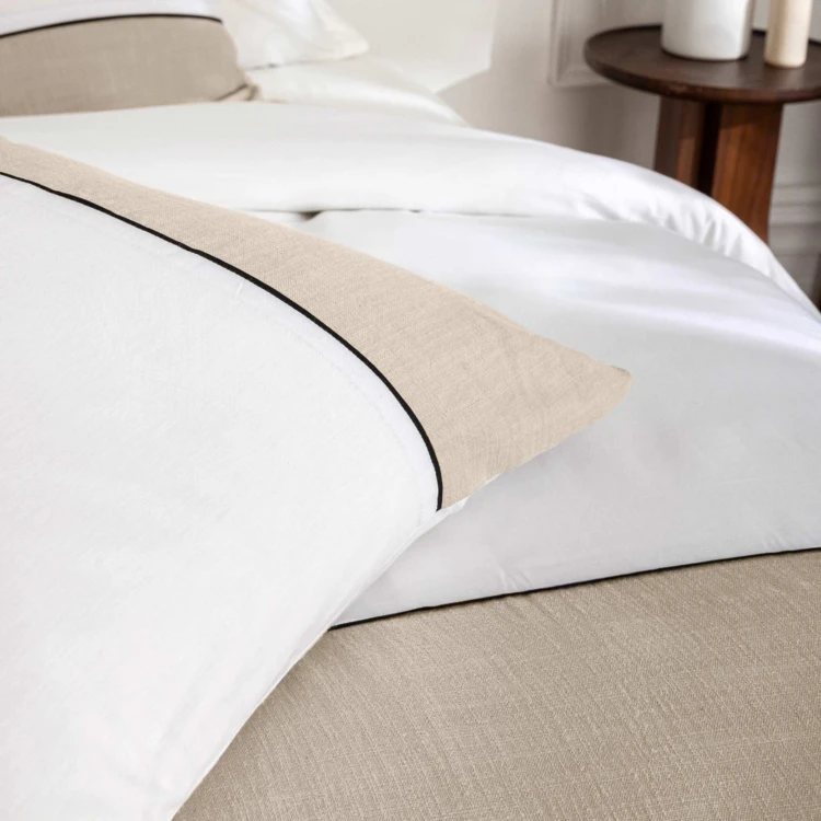 Conjunto de roupa de cama em tecido de algodão liso e bicolor