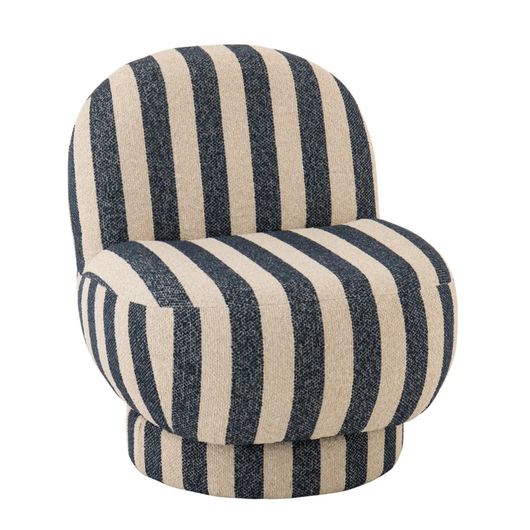 Lounge-Sessel mit gestreiftem Stoffbezug