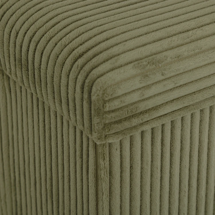 Pouf pliable effet velours côtelé avec rangement intégré