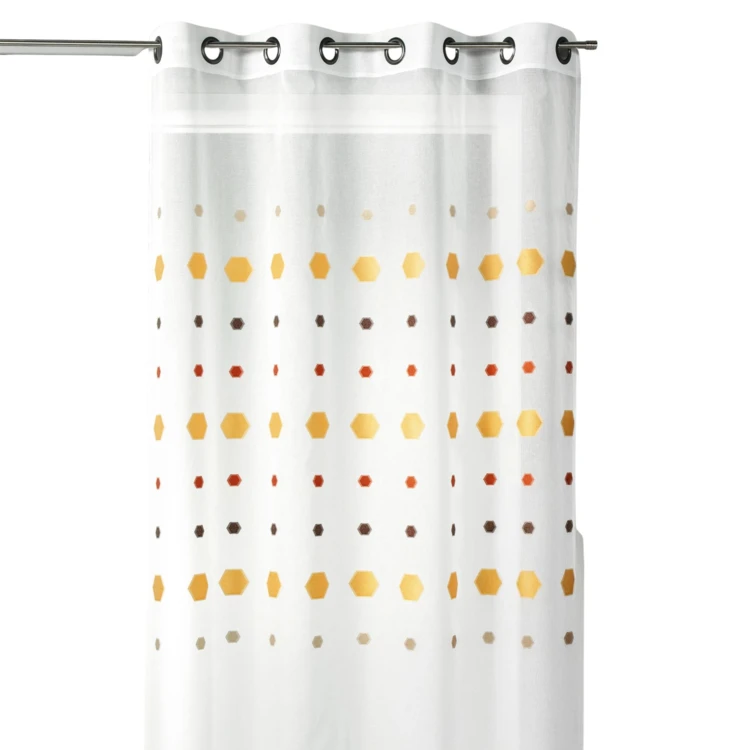 Visillos jacquard con estampado hexagonal