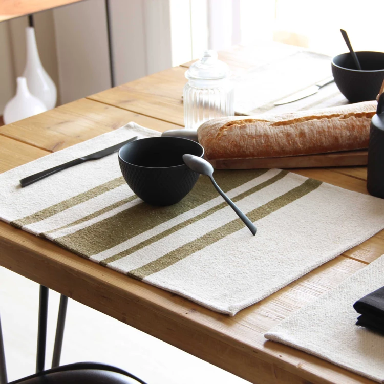 Lot de 4 Sets de table coton épais Rustique