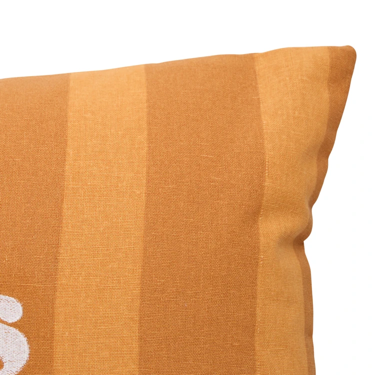 Coussin rectangulaire en coton à rayures "bisous"