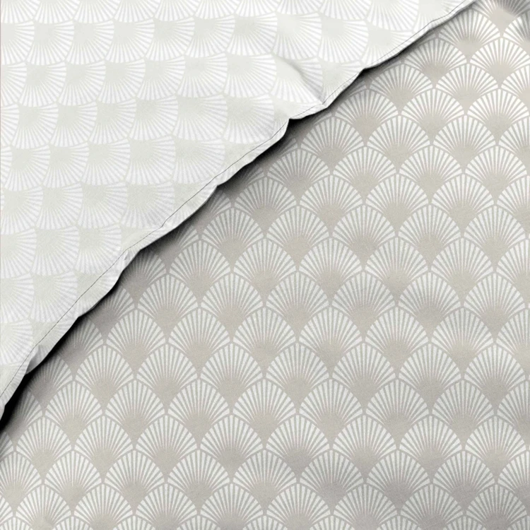 Parure de lit coton motif feuillage double face imprimée