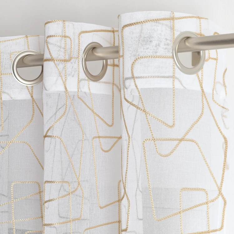 Voile bordado de estilo gráfico