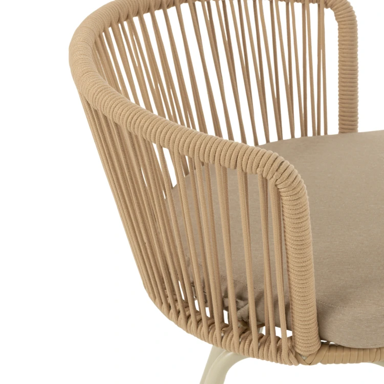 Chaise extérieure design en acier et corde