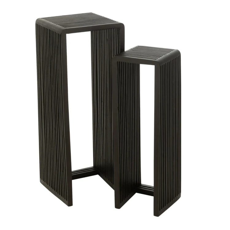 Meuble console gigogne cubique en teck lot de 2