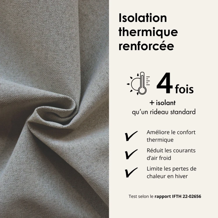 Rideau 100% occultant double face galon fronceur MIDNIGHT