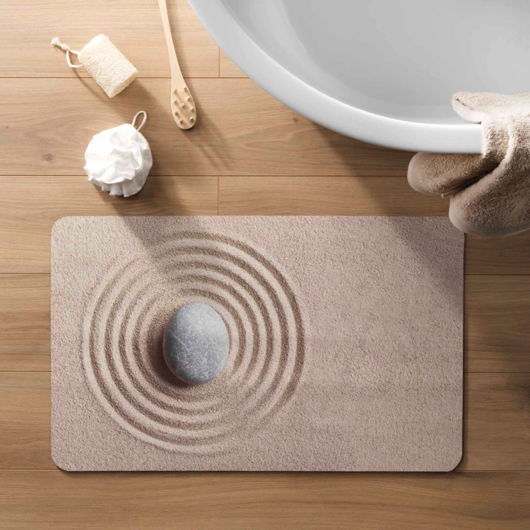 Tapis de bain ultra-absorbant imprimé sable antidérapant
