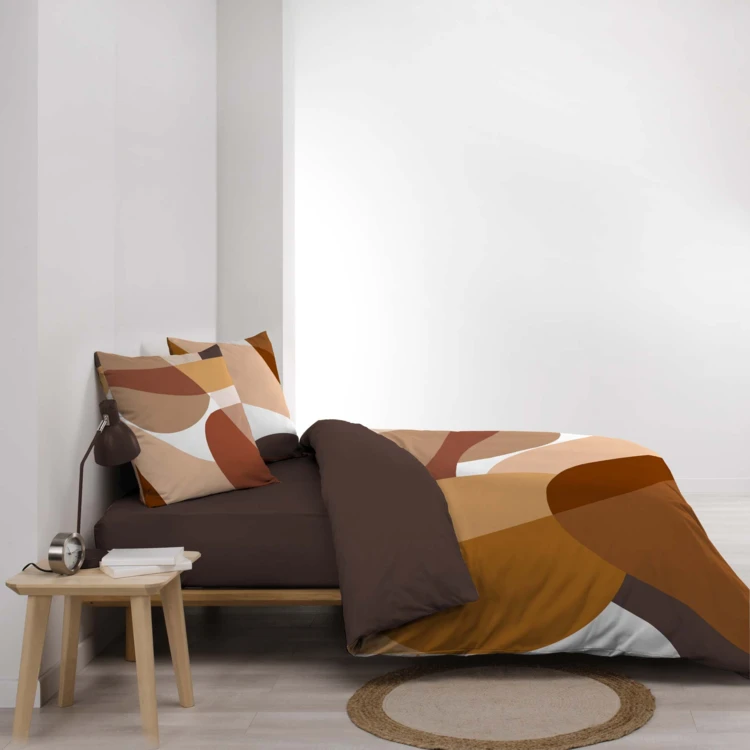 Parure de lit 3 pièces 100% coton à motif graphique housse + taies