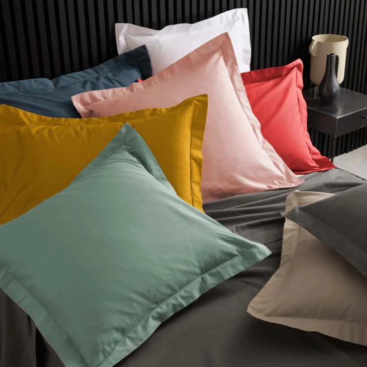 Taie d'oreiller volant plat 100% percale de coton ORIGINE
