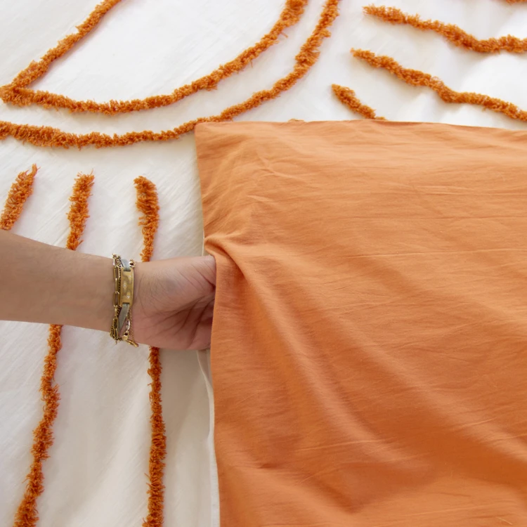 Juego de cama infantil de algodón tufté con motivo de sol