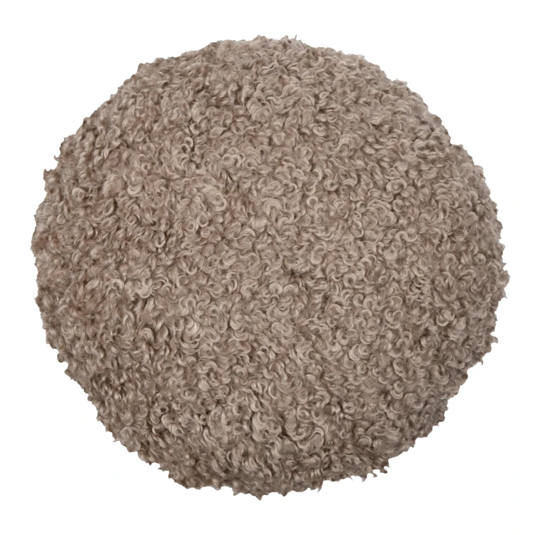 Coussin rond bouclette doudou