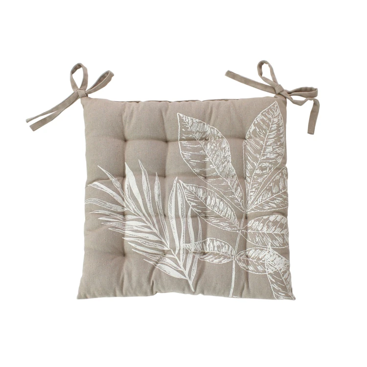 Cojín de silla acolchado con estampado natural
