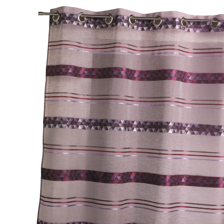 Cortina de jacquard com riscas geométricas